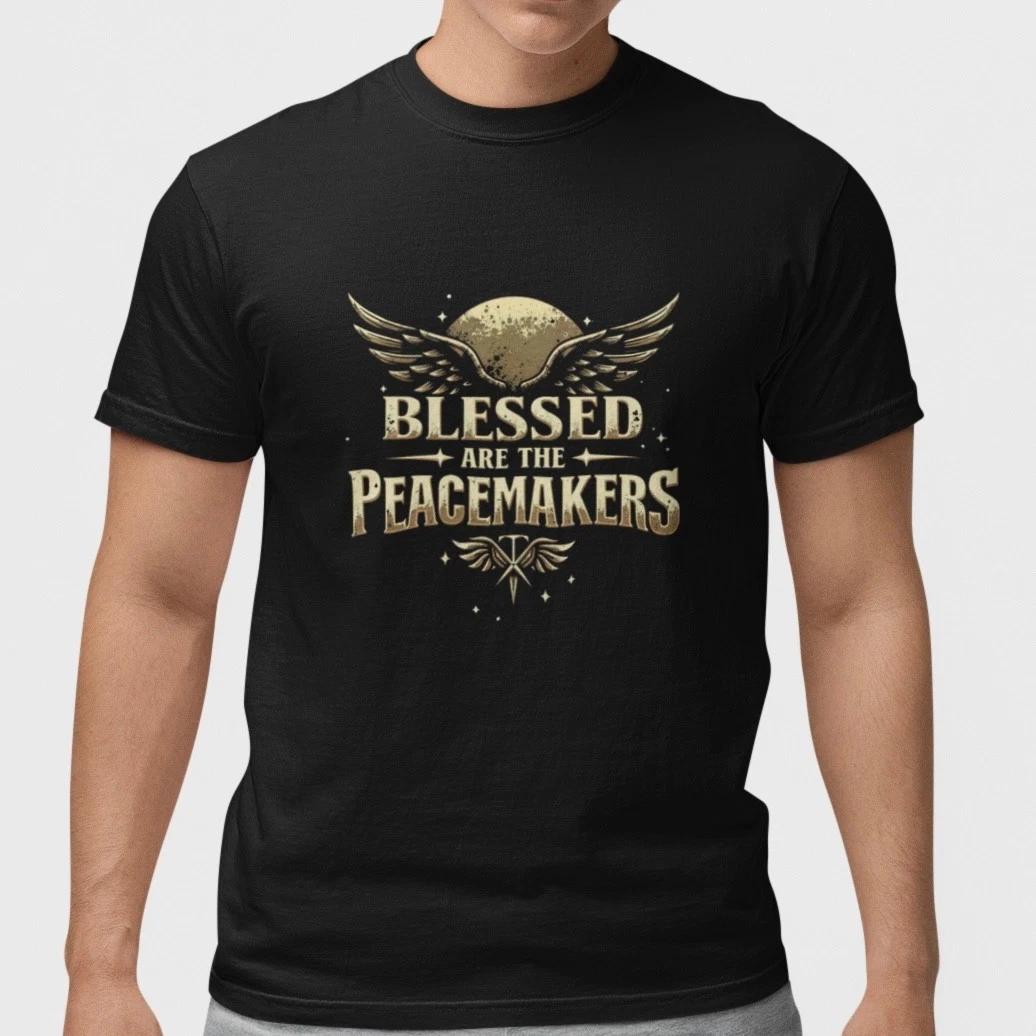 Blessed Are The Peacemakers Angel Wings Christian 100% Cotton Black T-Shirt M
Blessed Are The Peacemakers Angel Wings Christian 100% Cotton Black T-Shirt M