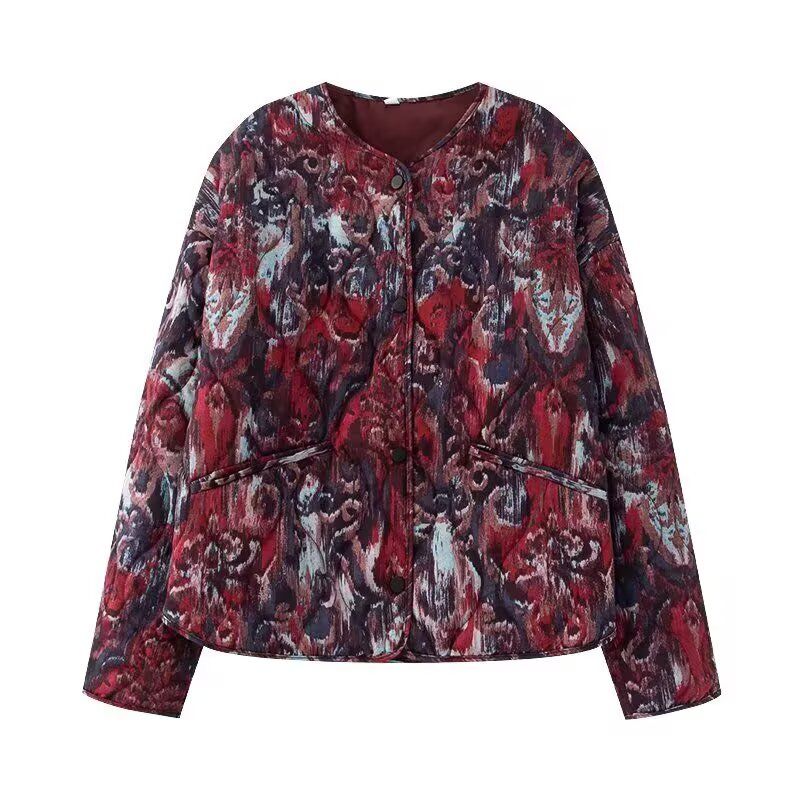 Zbzr Autumn New Women clothes Western Style Fashion Temperament Versatile Loose Casual Print round Neck Cotton-padded jacket Outerwear Red L
Zbzr Autumn New Women clothes Western Style Fashion Temperament Versatile Loose Casual Print round Neck Cotton-padded jacket Outerwear Red L