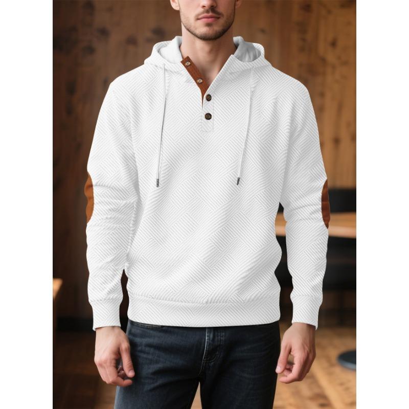 Men s Minimalist Chevron Knit Hoodie Brown Trim Detail Drawstring Hooded Top S білий
Men s Minimalist Chevron Knit Hoodie Brown Trim Detail Drawstring Hooded Top S білий