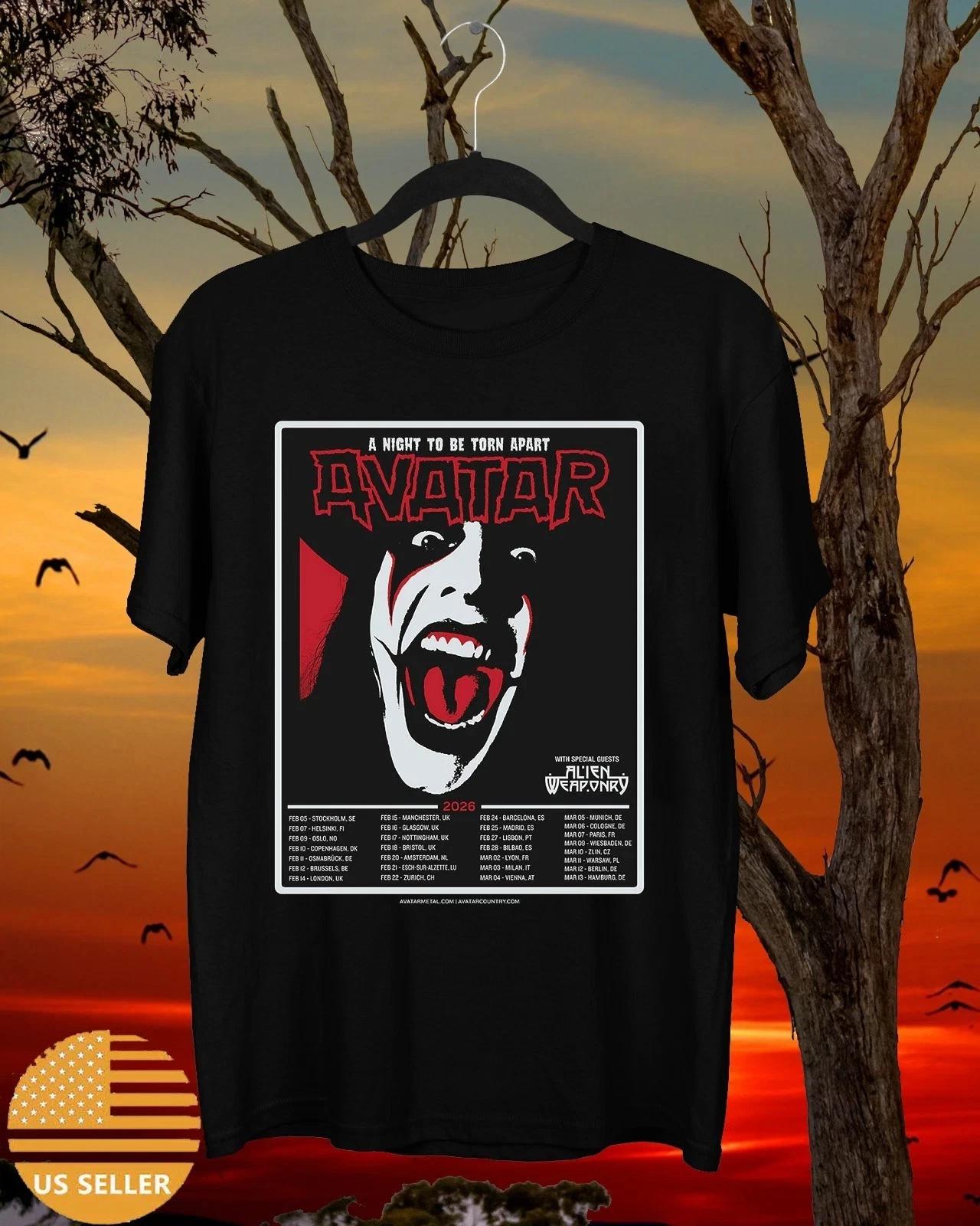 Avatar Band A Night To Be Torn Apart Tour 2026 T Shirt Full Size S-3XL S
Avatar Band A Night To Be Torn Apart Tour 2026 T Shirt Full Size S-3XL S