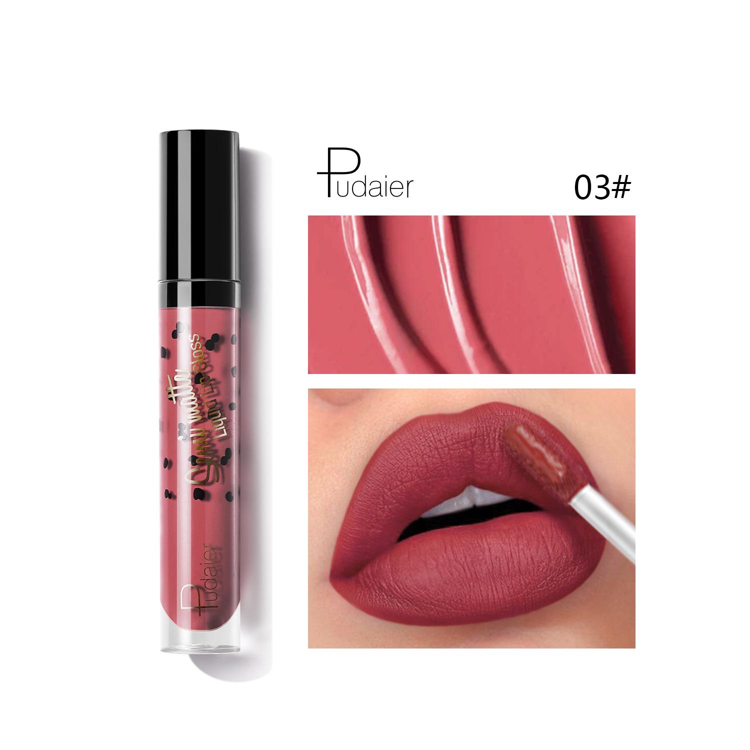 Pudaier Small Black Pattern Lip Glaze Матовый бархатный блеск для губ 12 цветов Не выцветает помада 03#
Pudaier Small Black Pattern Lip Glaze Матовый бархатный блеск для губ 12 цветов Не выцветает помада 03#