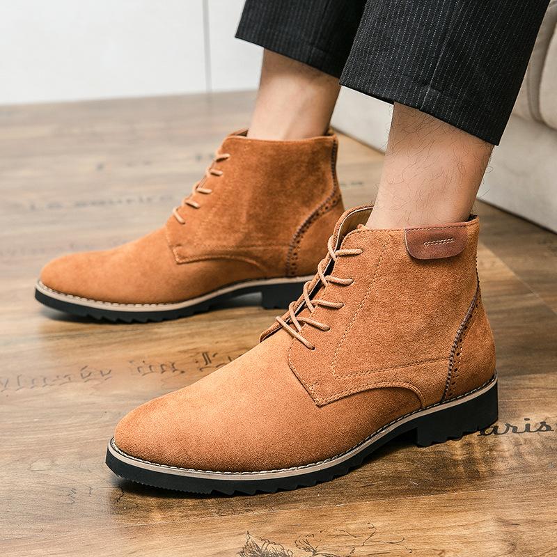 Large size high-top suede leather shoes 38-45 size medium heel Martin boots men s shoes trendy fashion casual high-top leather shoes 38 чёрный
Large size high-top suede leather shoes 38-45 size medium heel Martin boots men s shoes trendy fashion casual high-top leather shoes 38 чёрный