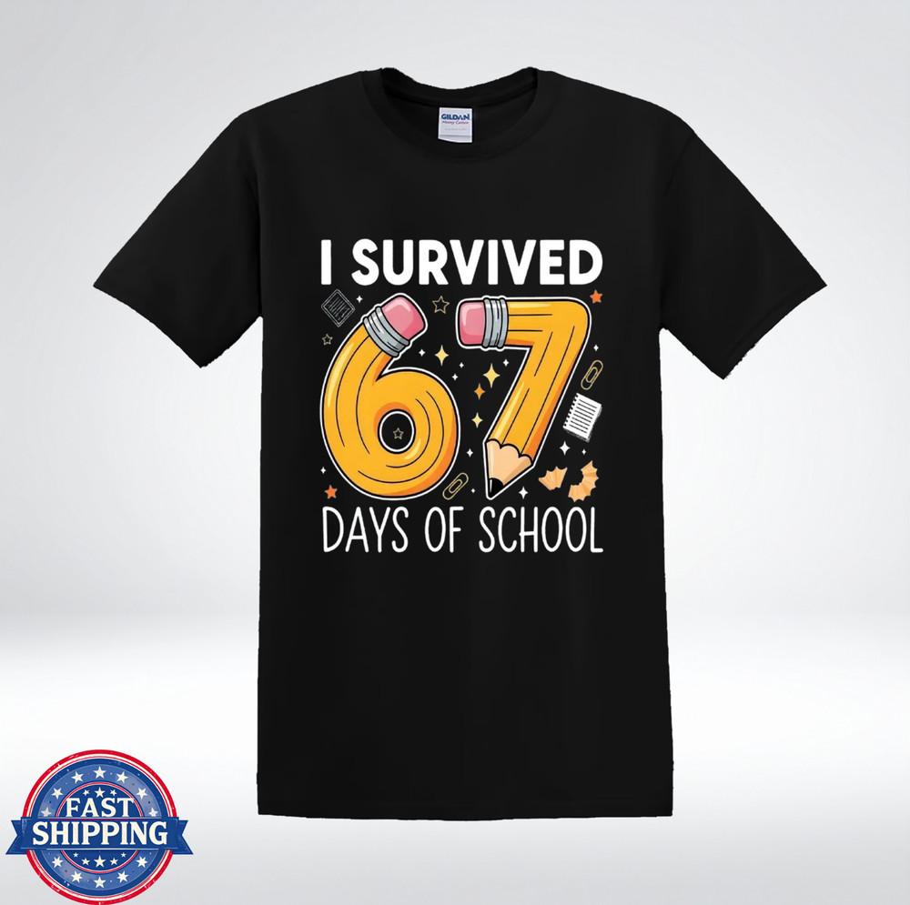 I Survived 67 Days of School Pencil Teacher Funny Classroom T-Shirt L
I Survived 67 Days of School Pencil Teacher Funny Classroom T-Shirt L