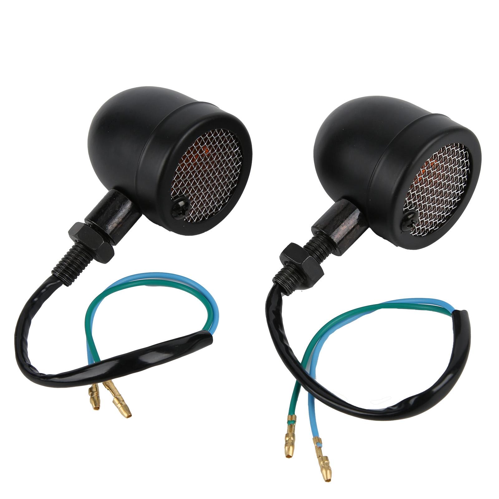 2pcs Motorcycle LED Turn Signal Lamp 12V Vintage Yellow Light Black Shell Modification Universal
2pcs Motorcycle LED Turn Signal Lamp 12V Vintage Yellow Light Black Shell Modification Universal