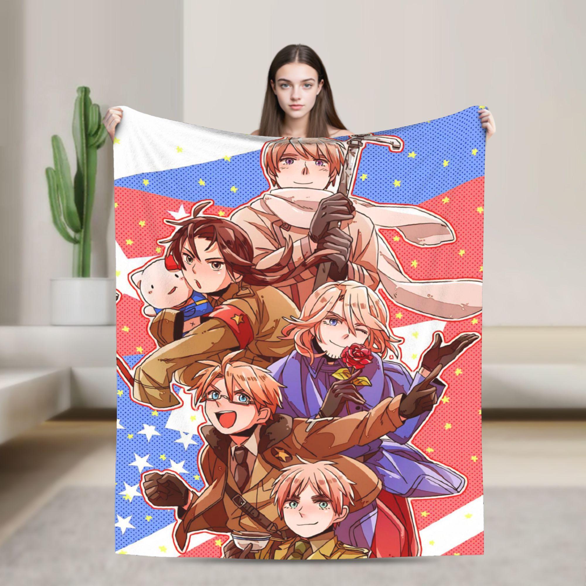 Hetalia Anime Cute Blankets Velvet Spring Autumn Breathable Ultra-Soft Throw Blankets for Home Office Bedding Throws 100x150cm
Hetalia Anime Cute Blankets Velvet Spring Autumn Breathable Ultra-Soft Throw Blankets for Home Office Bedding Throws 100x150cm