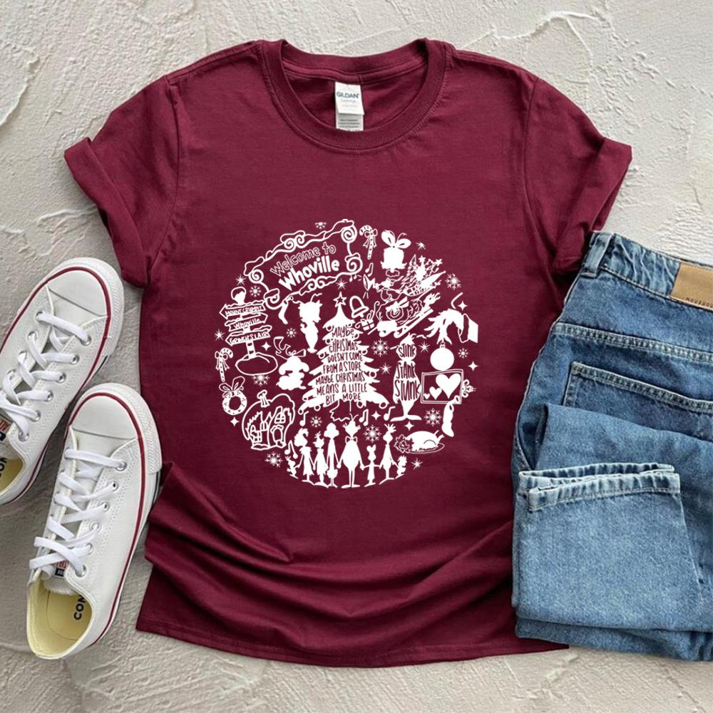 Welcome To Whoville Tshirt Funny Christmas Movie Inspired Shirt Stink Stank Stunk Tees Vintage Christmas Tree Shirts Xmas Tops 4XL
Welcome To Whoville Tshirt Funny Christmas Movie Inspired Shirt Stink Stank Stunk Tees Vintage Christmas Tree Shirts Xmas Tops 4XL