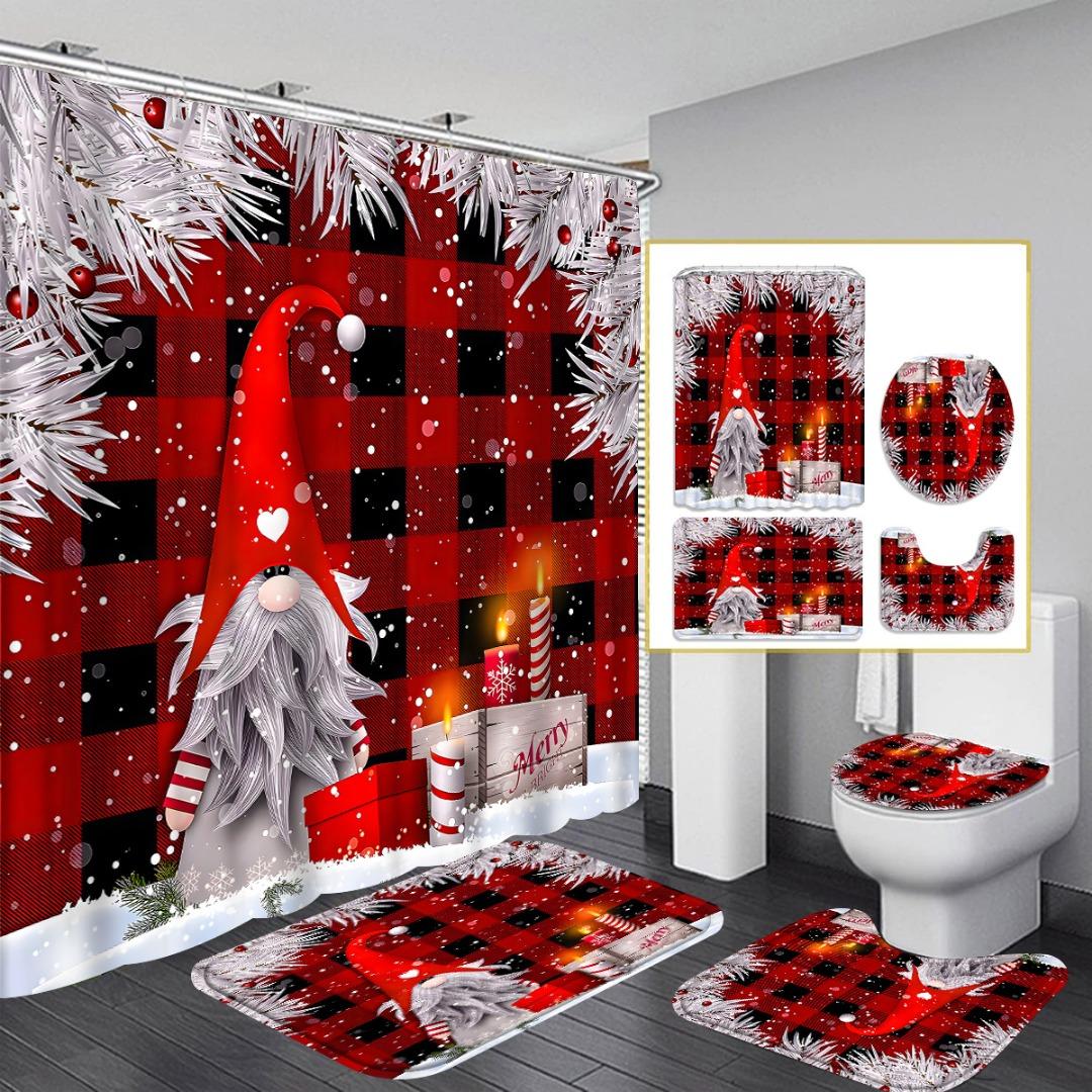 Marry Christmas Shower Curtain Red Drawf Printed Waterproof Polyester Bath Curtain For New Year Christmas Bathroom Decoration W60H190(CM)-1 Pcs
Marry Christmas Shower Curtain Red Drawf Printed Waterproof Polyester Bath Curtain For New Year Christmas Bathroom Decoration W60H190(CM)-1 Pcs