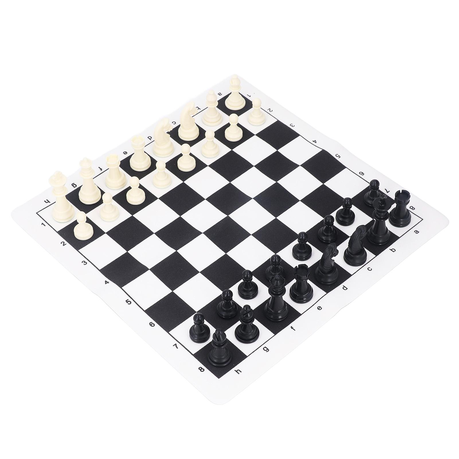 International Chess Set Black White Plastic Chess Pieces PU Leather Chessboard for Table Games
International Chess Set Black White Plastic Chess Pieces PU Leather Chessboard for Table Games