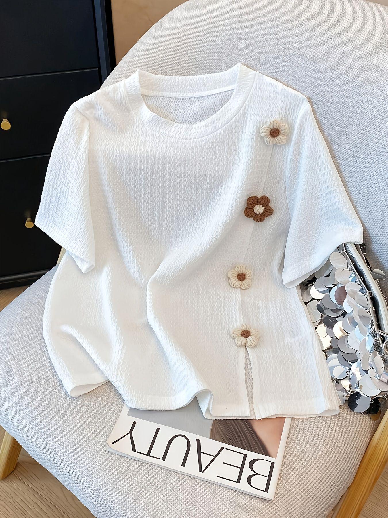 26-Year Cross-Border Women s Round Neck Floral Short Sleeve Pullover Top 5XL білий
26-Year Cross-Border Women s Round Neck Floral Short Sleeve Pullover Top 5XL білий