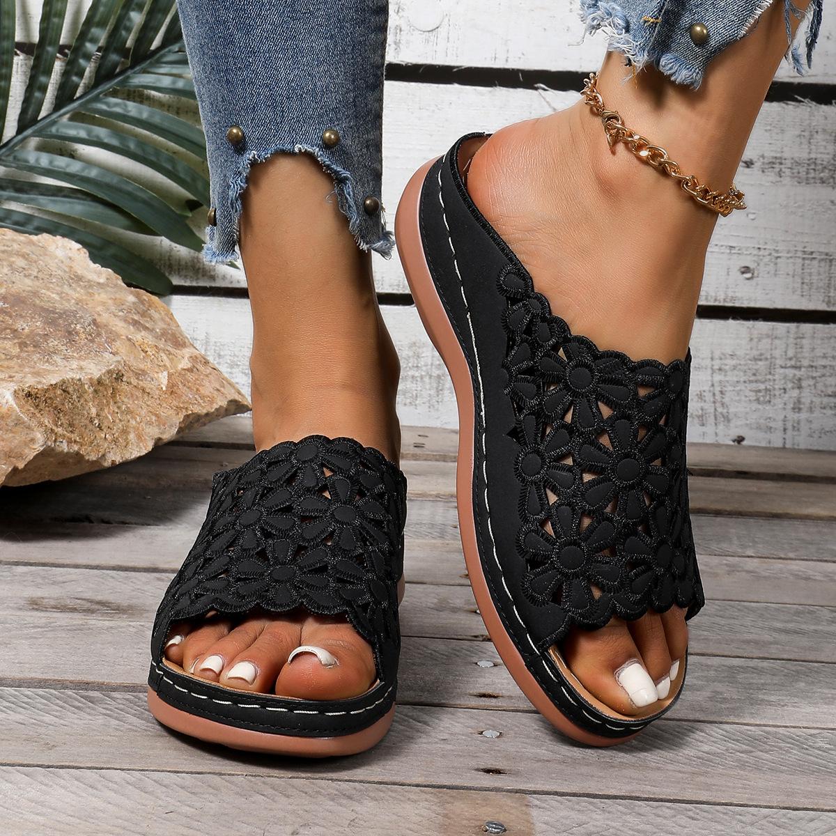 Foreign trade large size fashion low-heeled cool slippers women s 2025 summer new European and American hollow flowers one-word cool slippers 43 чорний
Foreign trade large size fashion low-heeled cool slippers women s 2025 summer new European and American hollow flowers one-word cool slippers 43 чорний