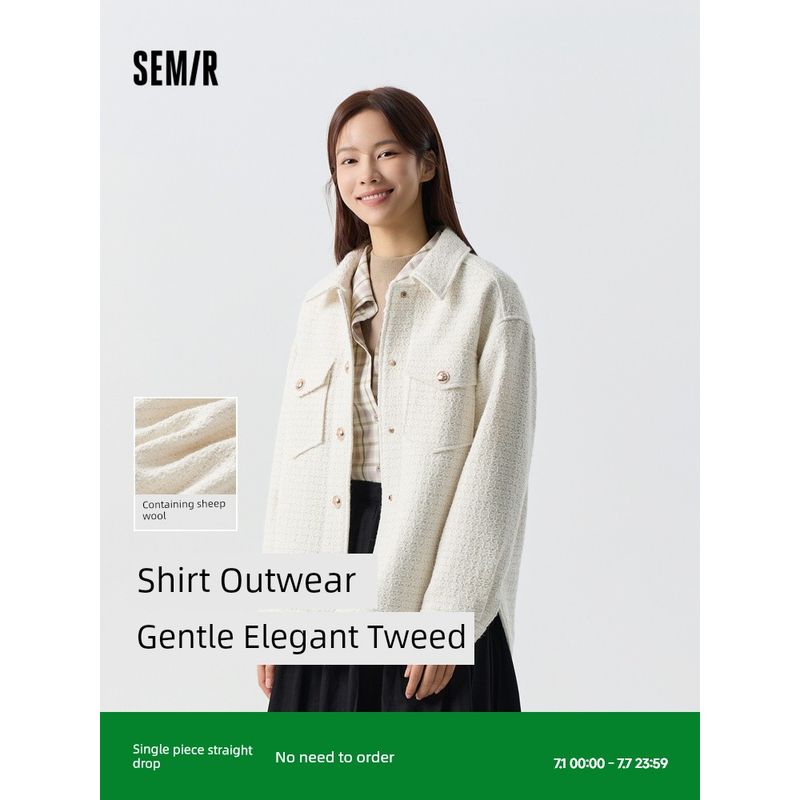 Senma Outwear Women s Mid Length Long Length Slit Fashionable Minimalist Spring Wool Tweed White Shirt Gentle Elegant White 00411 155/80A/S
Senma Outwear Women s Mid Length Long Length Slit Fashionable Minimalist Spring Wool Tweed White Shirt Gentle Elegant White 00411 155/80A/S