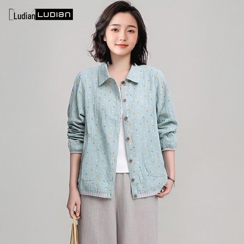 LUDIan Women s 100% Cotton Printed Long-Sleeve Shirt 175/96A
LUDIan Women s 100% Cotton Printed Long-Sleeve Shirt 175/96A
