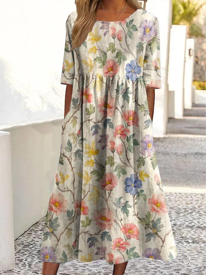 Максі-сукня з квітковим принтом, круглим вирізом горловини, візерунком з помаранчевих, зелених та сірих ліан, довга сукня 4XL
Максі-сукня з квітковим принтом, круглим вирізом горловини, візерунком з помаранчевих, зелених та сірих ліан, довга сукня 4XL