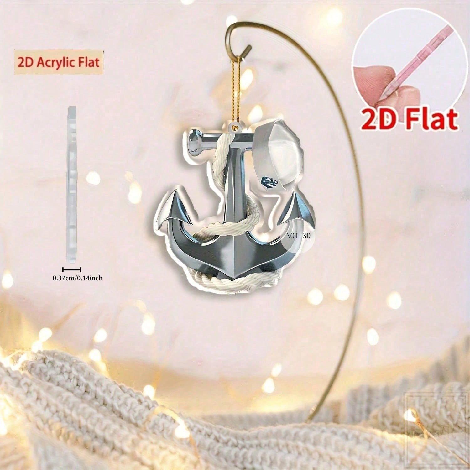 1 Simple Line Anchor Charm - Pre-Bored, Maritime, Versatile | for Vehicle, Bag, Keychain, Nautical, Acrylic Ornament
1 Simple Line Anchor Charm - Pre-Bored, Maritime, Versatile | for Vehicle, Bag, Keychain, Nautical, Acrylic Ornament