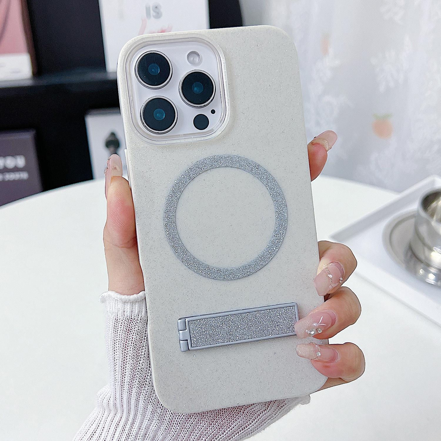 For iPhone 16 Pro Magnetic Case with Kickstand Glitter TPU+Acrylic Phone Back Cover White
For iPhone 16 Pro Magnetic Case with Kickstand Glitter TPU+Acrylic Phone Back Cover White