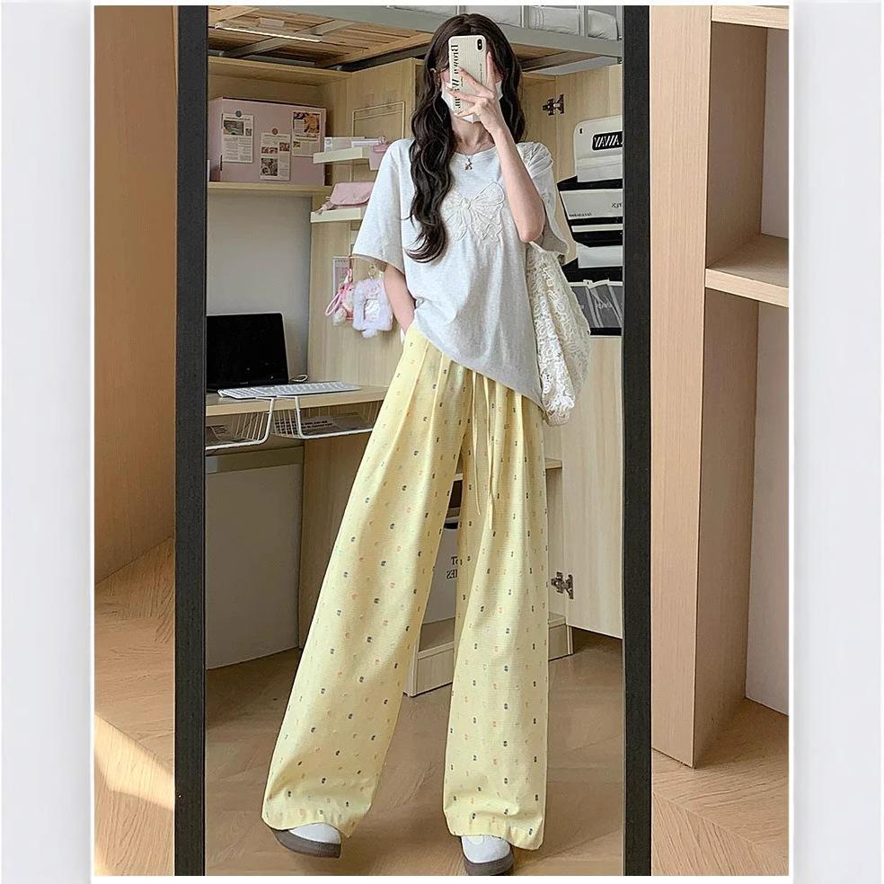 Women s Petite Yellow Polka Dot High Waist Loose Straight Leg Casual Pants - Summer Outfit S (80-95 jin)
Women s Petite Yellow Polka Dot High Waist Loose Straight Leg Casual Pants - Summer Outfit S (80-95 jin)