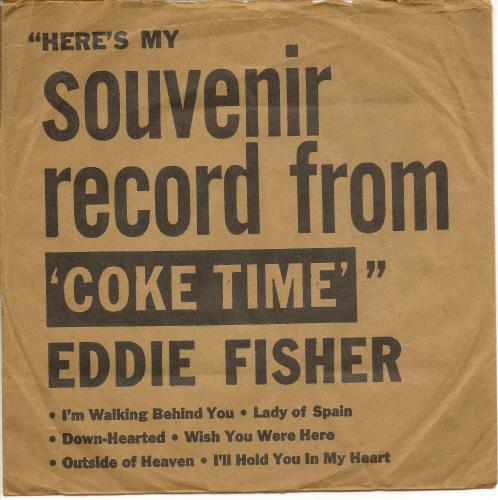 7inch Record EDDIE FISHER - Here s My Souvenir Record From Coke CEP6144X RCA Victor 1953 US Jazz Used
7inch Record EDDIE FISHER - Here s My Souvenir Record From Coke CEP6144X RCA Victor 1953 US Jazz Used
