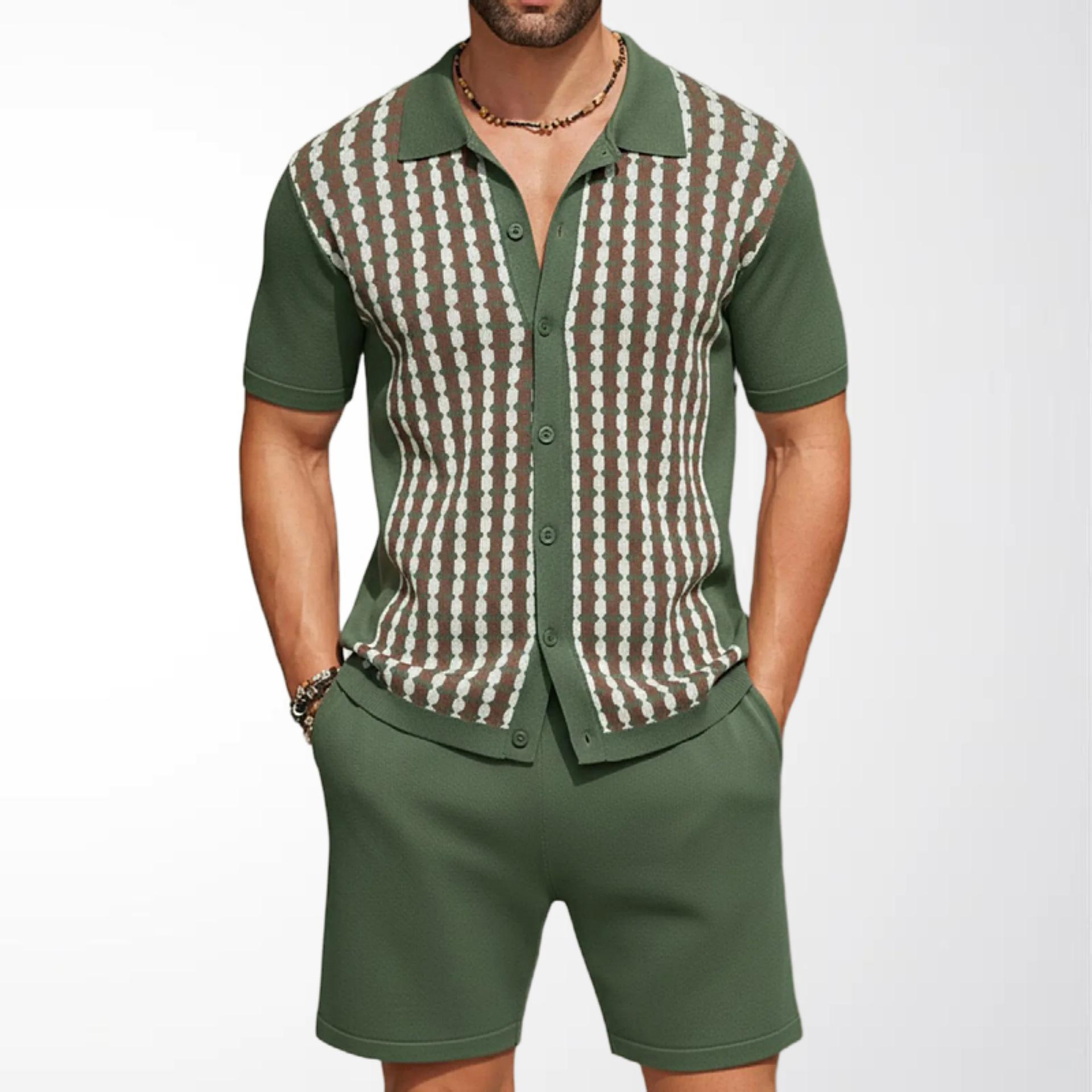 Men s 2 Piece Outfits Summer Short Sets Vintage Knit Button Down Shirt Short Sleeve Polo Casual Beach Suits Shirt Top and Shorts Matching Set for Male M зелёный
Men s 2 Piece Outfits Summer Short Sets Vintage Knit Button Down Shirt Short Sleeve Polo Casual Beach Suits Shirt Top and Shorts Matching Set for Male M зелёный