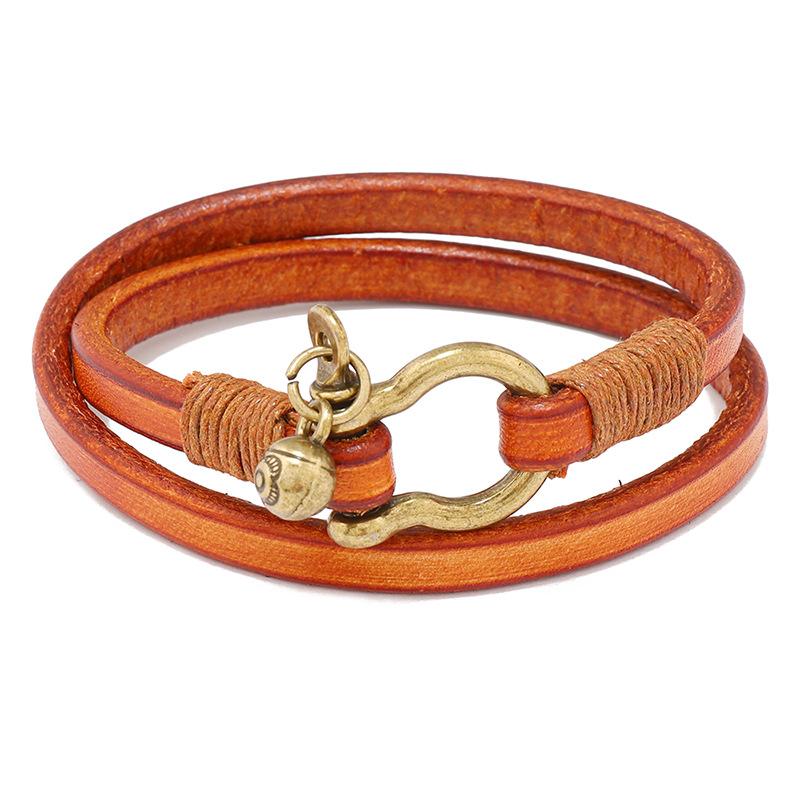New Arrivals Retro Two Loop Leather Bracelet Men Punk Horseshoe Buckle Wrap Bracelets Creative Jewelry Gift
New Arrivals Retro Two Loop Leather Bracelet Men Punk Horseshoe Buckle Wrap Bracelets Creative Jewelry Gift