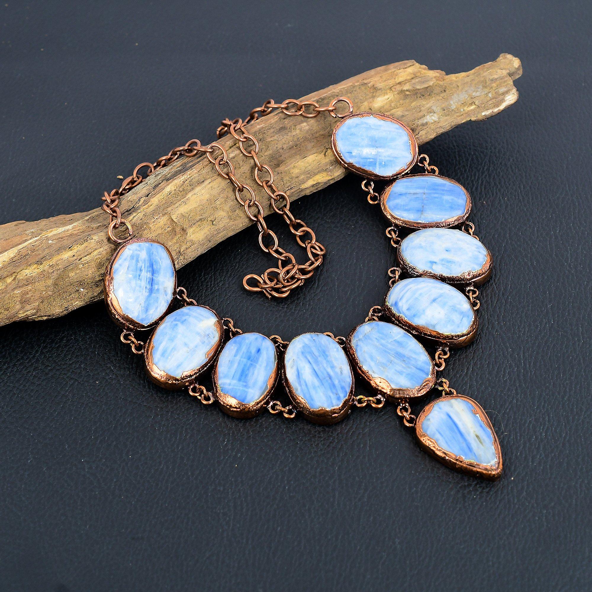 Kyanite, Copper Electroformed Necklace with Adjustable Chain, Handmade Gemstone Jewelry Necklace For Memorial Day
Kyanite, Copper Electroformed Necklace with Adjustable Chain, Handmade Gemstone Jewelry Necklace For Memorial Day