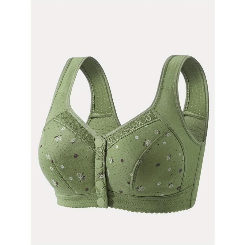 Women s Front Closure Full Coverage Wireless Cotton Floral Print Bra Plus Size Comfortable Support Bra for Senior/Maternity 38 зелений
Women s Front Closure Full Coverage Wireless Cotton Floral Print Bra Plus Size Comfortable Support Bra for Senior/Maternity 38 зелений