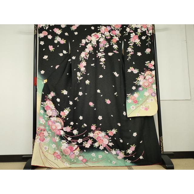 Heiwaya Kimono - Luxurious long-sleeved kimono, flower medicine ball, halo dyed, black, gold color, gold threaded, pure silk, masterpiece AABG3511cs
Heiwaya Kimono - Luxurious long-sleeved kimono, flower medicine ball, halo dyed, black, gold color, gold threaded, pure silk, masterpiece AABG3511cs