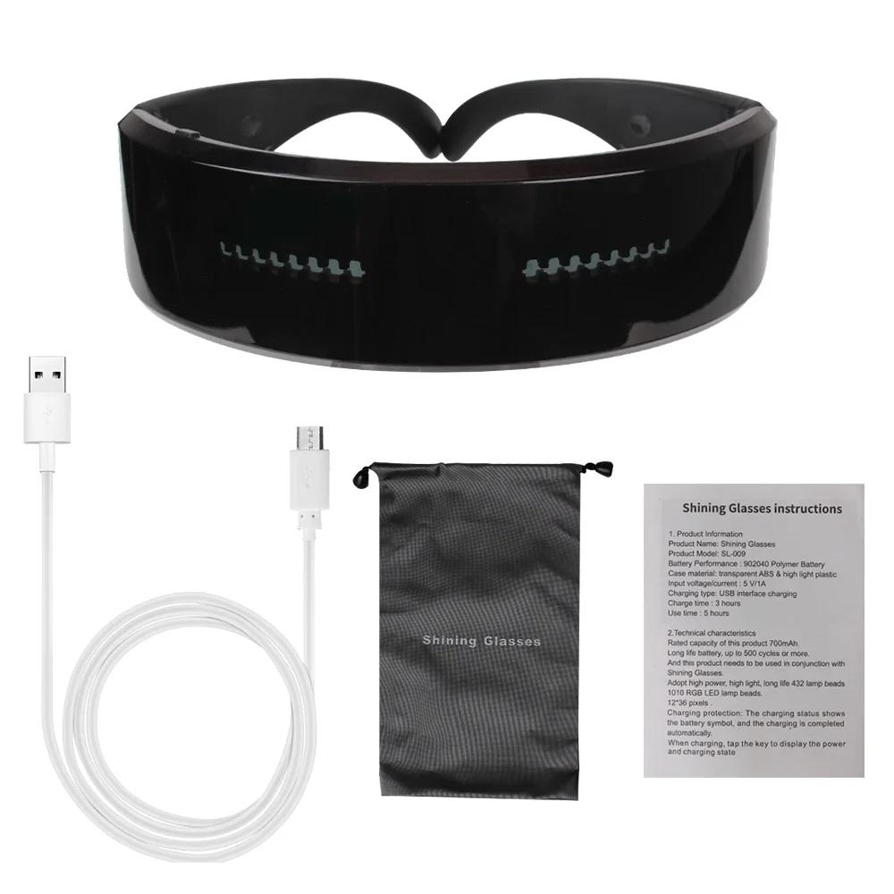 Сменные настраиваемые Bluetooth светящиеся светодиодные очки футуристический щит светодиодный козырек для трюков, клубов, костюмов, дней рождения