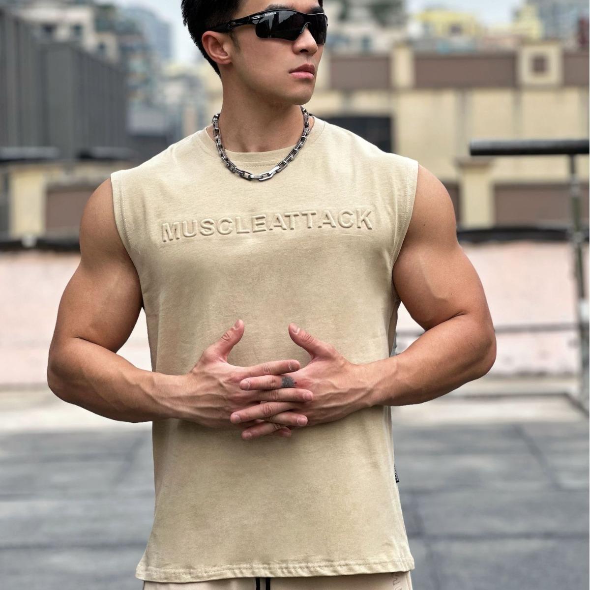 Men s Summer Cotton Top Wide-Shoulder Vest Casual Sports Running Sleeveless Shirt M белый
Men s Summer Cotton Top Wide-Shoulder Vest Casual Sports Running Sleeveless Shirt M белый