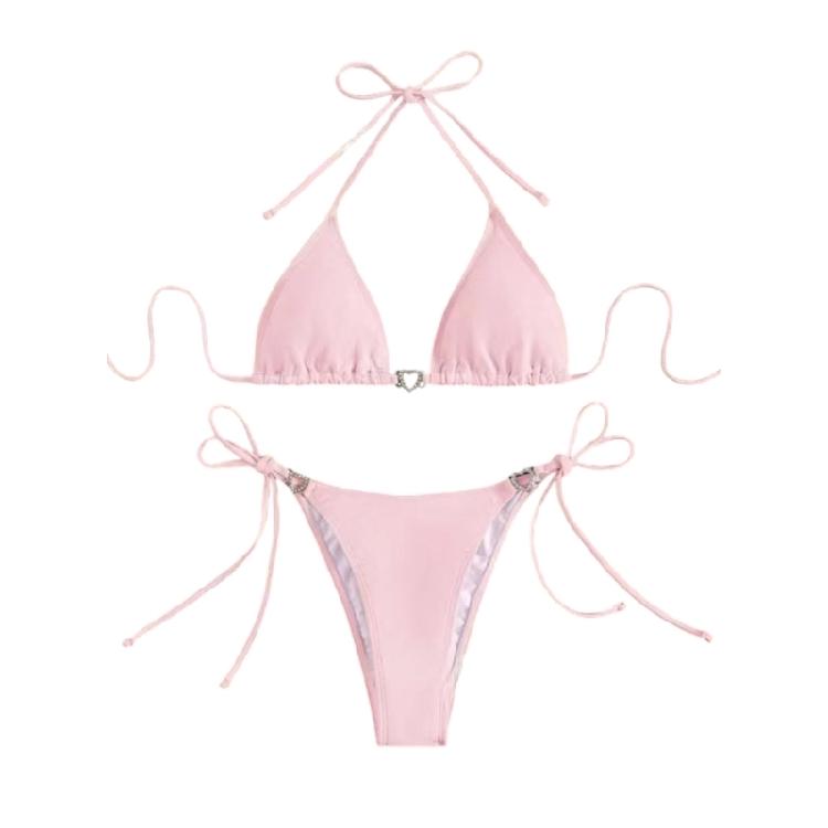 Women s 2-Piece Swimsuit Adjustable Triangle Top with Lacing Up Detail and Modern Circlet Embellishments Split Beachwear M рожевий
Women s 2-Piece Swimsuit Adjustable Triangle Top with Lacing Up Detail and Modern Circlet Embellishments Split Beachwear M рожевий