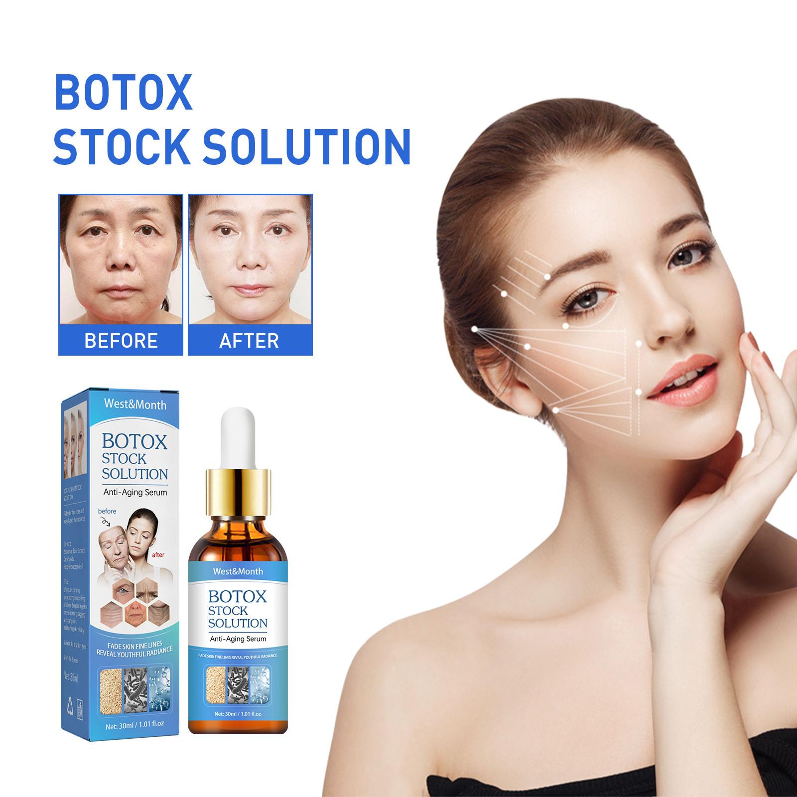 30 мл BotoxStock Solution, эссенция от глубоких морщин, эссенция от морщин, содержащая гиалуроновую кислоту, подходит для осветления всех типов кожи
30 мл BotoxStock Solution, эссенция от глубоких морщин, эссенция от морщин, содержащая гиалуроновую кислоту, подходит для осветления всех типов кожи