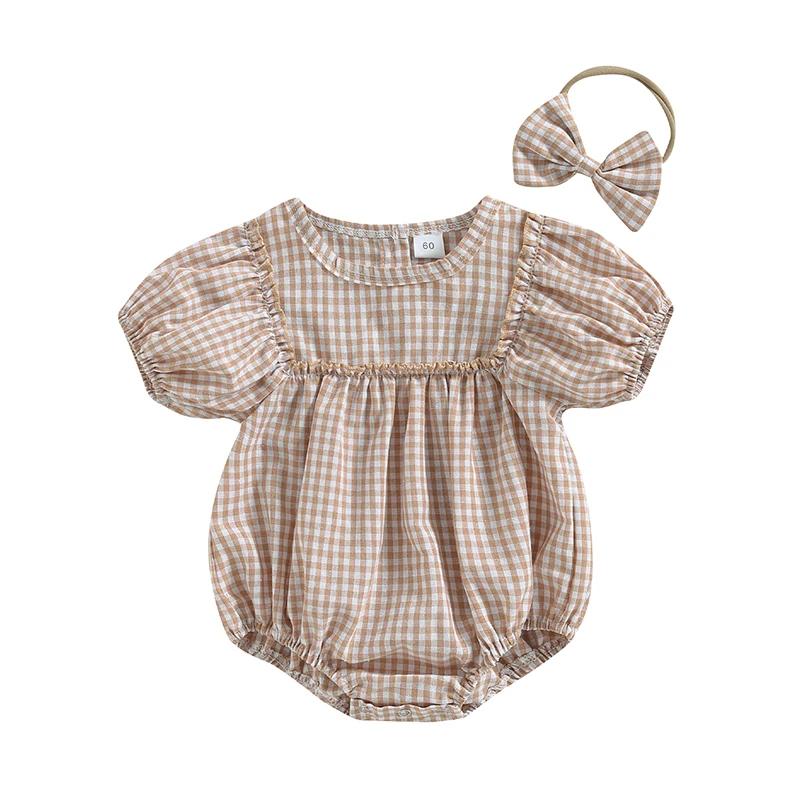 Toddler Infant Baby Girls Summer Clothing Short Puff Sleeve Plaid Print Romper Jumpsuit with Bow Headband Outfits 60 хаки
Toddler Infant Baby Girls Summer Clothing Short Puff Sleeve Plaid Print Romper Jumpsuit with Bow Headband Outfits 60 хаки