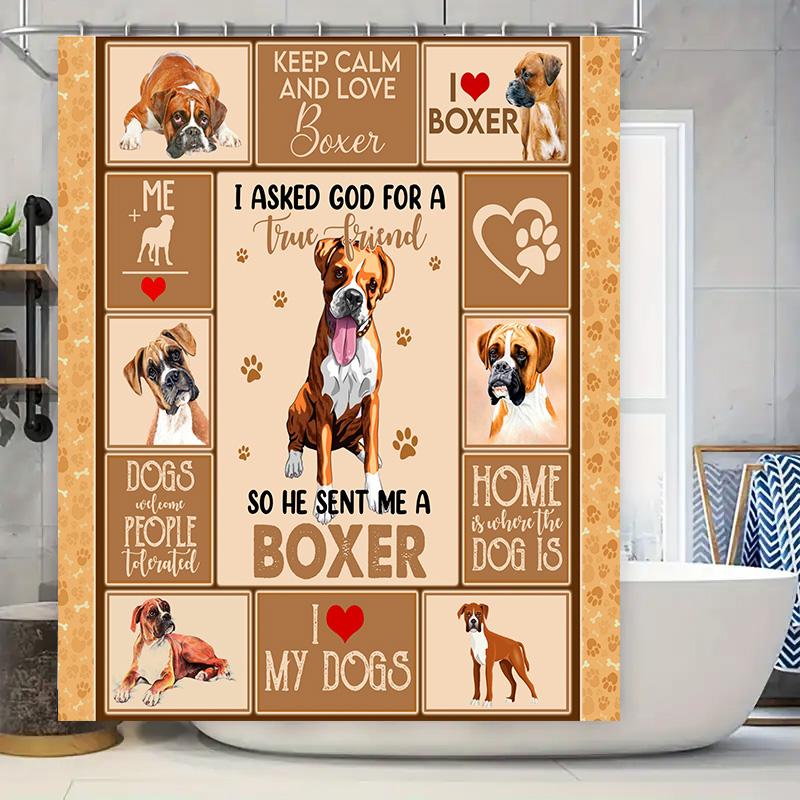Adorable Dog Bathroom Shower Curtain With Brown Boxer Print Pet Lovers Gift 3D Printing Waterproof Fabric Customizable Designs F W60H190(CM)-1 Pcs
Adorable Dog Bathroom Shower Curtain With Brown Boxer Print Pet Lovers Gift 3D Printing Waterproof Fabric Customizable Designs F W60H190(CM)-1 Pcs