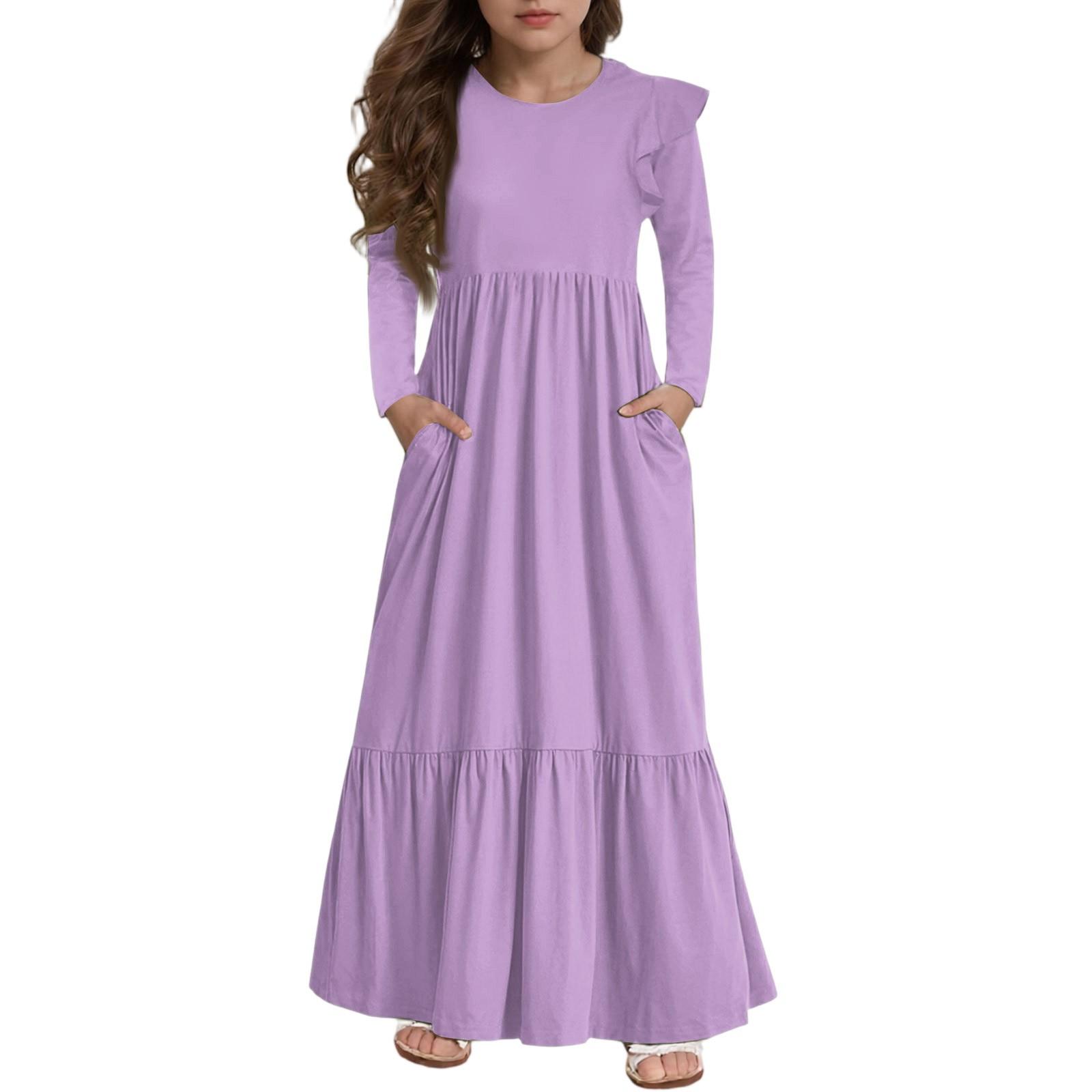 Girls Tiered Ruffle Dress - Long Sleeve Printed Maxi With Pockets 150
Girls Tiered Ruffle Dress - Long Sleeve Printed Maxi With Pockets 150