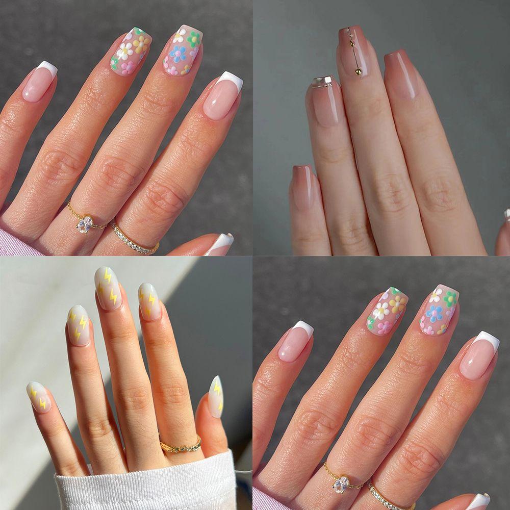 24pcs Press on Nails Yellow lightning Clorful Flowers Full Cover Fake Nails Square Ballerina Short
24pcs Press on Nails Yellow lightning Clorful Flowers Full Cover Fake Nails Square Ballerina Short