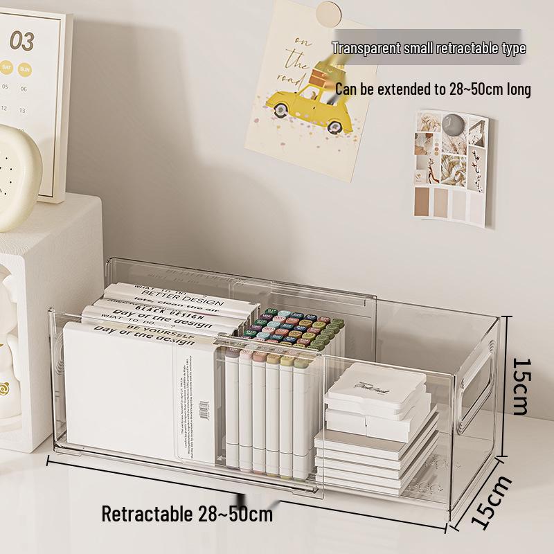 Clear Telescopic Storage Box: Versatile Organizer for Desktop, Books, and Kitchen Refrigerator.
Clear Telescopic Storage Box: Versatile Organizer for Desktop, Books, and Kitchen Refrigerator.