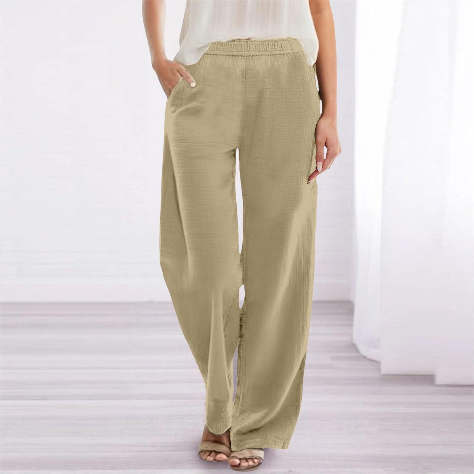 Женские однотонные повседневные брюки, универсальные свободные брюки из хлопка и льна с широкими штанинами S хаки
Женские однотонные повседневные брюки, универсальные свободные брюки из хлопка и льна с широкими штанинами S хаки