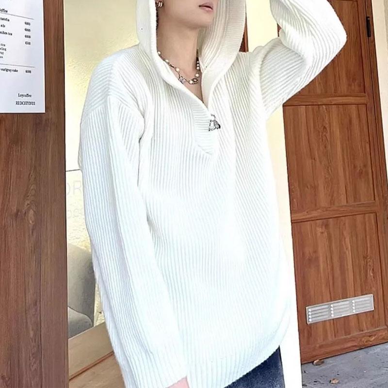 Vintage Casual Hooded Knitted Pullovers Men s Clothing Solid Color Autumn Winter Basic Loose Fashionable Metal Buckle Sweaters L білий
Vintage Casual Hooded Knitted Pullovers Men s Clothing Solid Color Autumn Winter Basic Loose Fashionable Metal Buckle Sweaters L білий