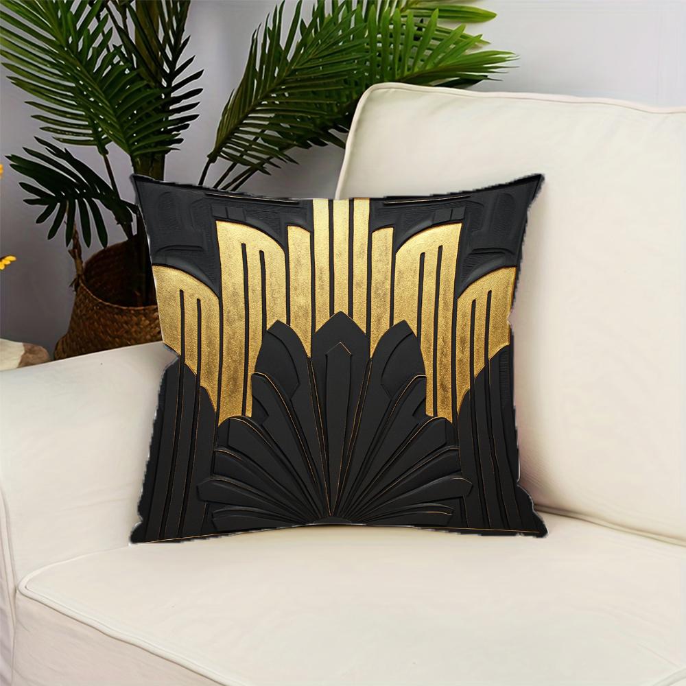 Black Gold Retro Modern Art Print Pattern Throw Pillow Cover Polyester Cushion Cover Home Decor Pillow Cover with Zipper 24x24Inch
Black Gold Retro Modern Art Print Pattern Throw Pillow Cover Polyester Cushion Cover Home Decor Pillow Cover with Zipper 24x24Inch