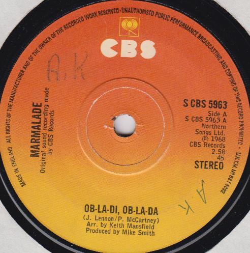 7inch Record MARMALADE - Ob-La-Di - Ob-La-Da / Lovin Things SCBS5963 CBS 1978 UK Rock Used
7inch Record MARMALADE - Ob-La-Di - Ob-La-Da / Lovin Things SCBS5963 CBS 1978 UK Rock Used