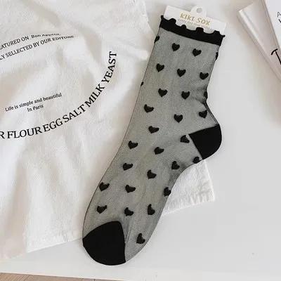 1/2pairs Black Transparent Socks Women Summer Elastic Heart Silk Stocking Crystal Ankle Ruffled Lace Sox JK Uniform Short Sock
1/2pairs Black Transparent Socks Women Summer Elastic Heart Silk Stocking Crystal Ankle Ruffled Lace Sox JK Uniform Short Sock