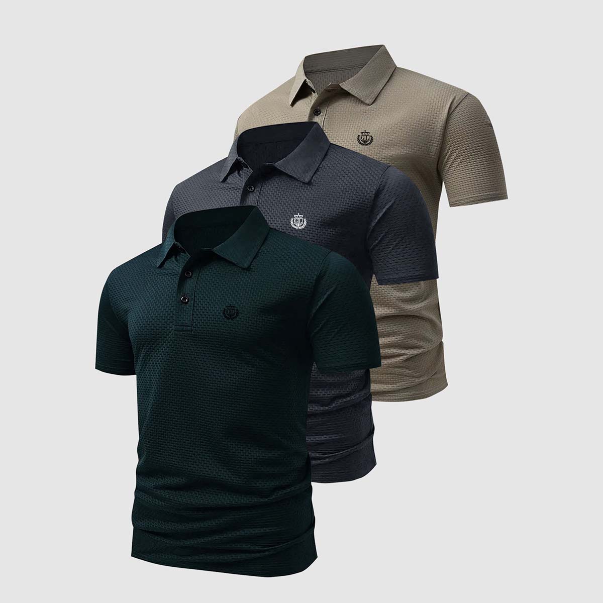 Men s 3 Pack Waffle Knit Polo Shirts Crown Badge Print Casual Short Sleeve Tops Soft Stretchy Daily Wear L сірий/темно-синього кольору
Men s 3 Pack Waffle Knit Polo Shirts Crown Badge Print Casual Short Sleeve Tops Soft Stretchy Daily Wear L сірий/темно-синього кольору