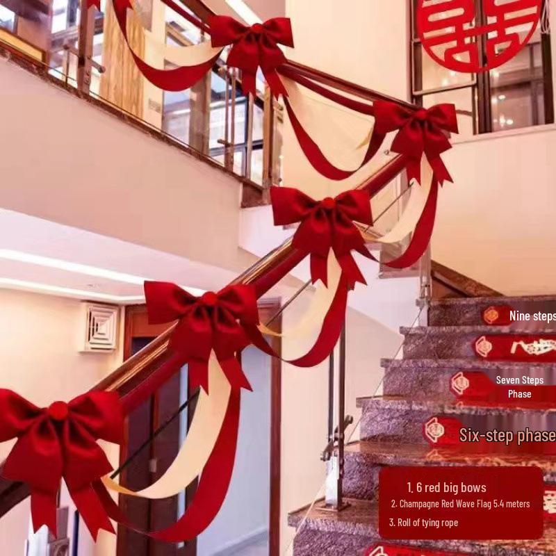 Romantic Wedding Staircase Drapes & Ribbons for Decorations
Romantic Wedding Staircase Drapes & Ribbons for Decorations