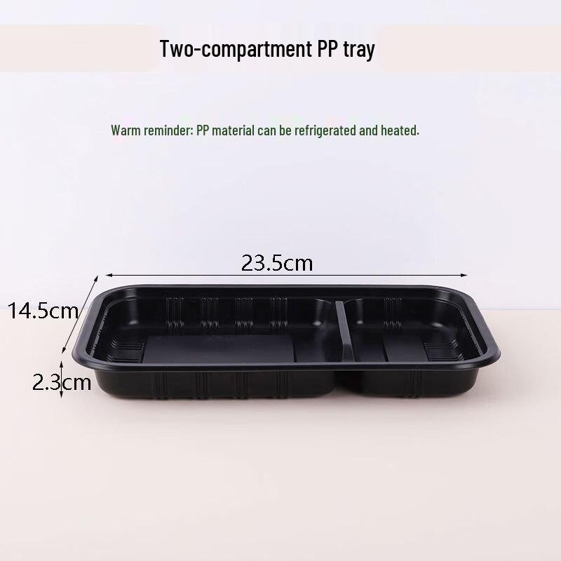 Black PP Two-Compartment Food Trays (100-Pack)
Black PP Two-Compartment Food Trays (100-Pack)