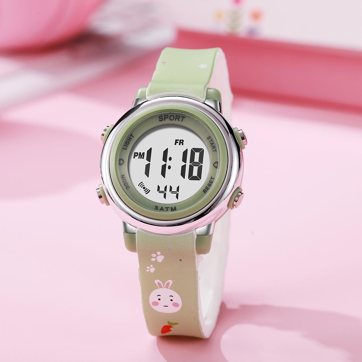 Fashion cute cartoon rabbit silicone strap digital display children s electronic watch, suitable for children s daily wear, Chri зелений
Fashion cute cartoon rabbit silicone strap digital display children s electronic watch, suitable for children s daily wear, Chri зелений
