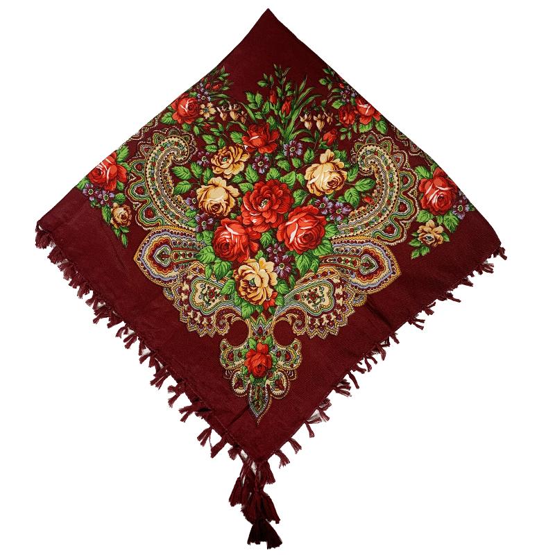 90*90cm Short Tassel Floral Print Russian Square Scarf Women Luxury Flower Printed Bandana Shawl Ukrainian Babushka Head Wraps
90*90cm Short Tassel Floral Print Russian Square Scarf Women Luxury Flower Printed Bandana Shawl Ukrainian Babushka Head Wraps