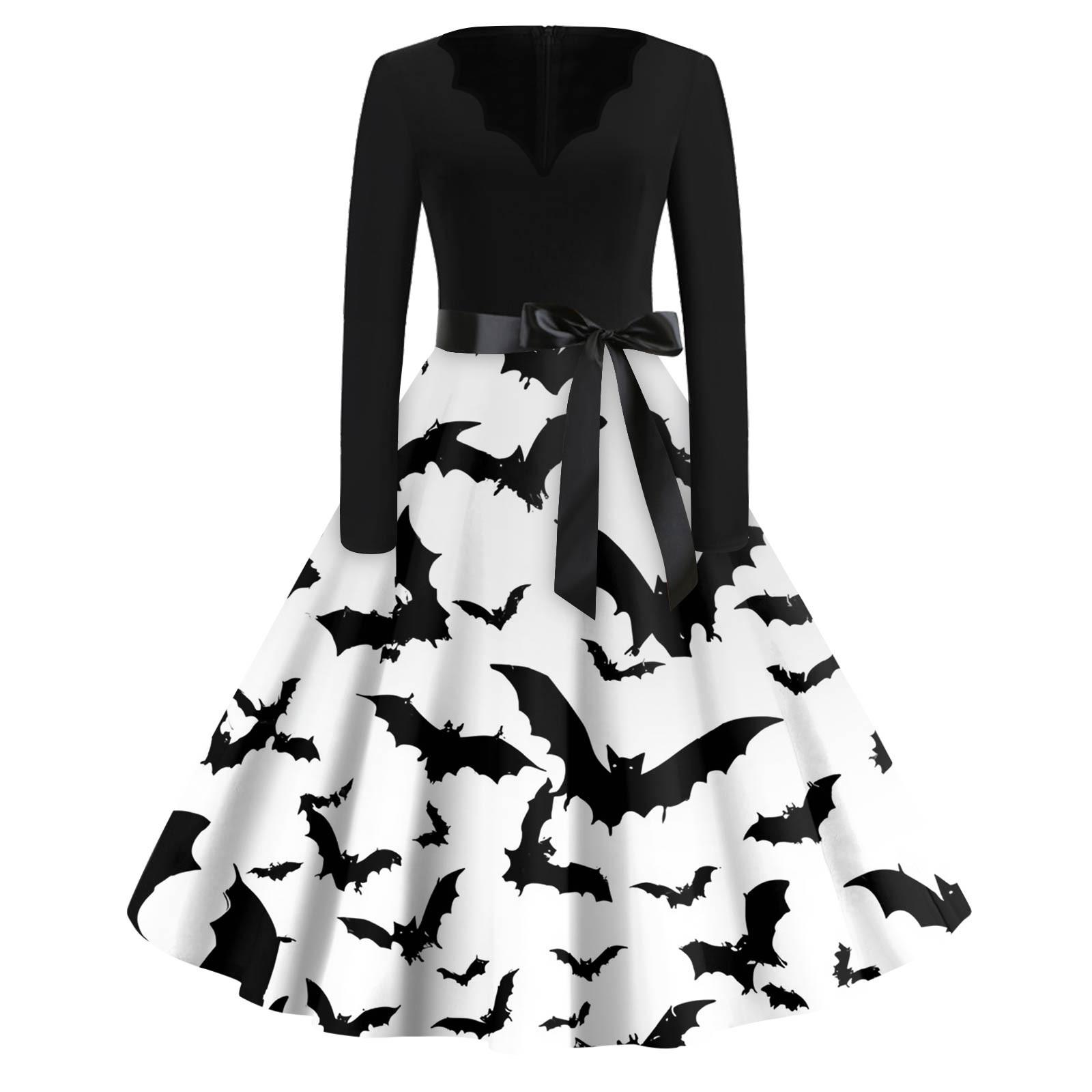 Жіночі модні повсякденні тонкі сукні з довгими рукавами з принтом на Хеллоуїн з V-подібним вирізом S білий
Жіночі модні повсякденні тонкі сукні з довгими рукавами з принтом на Хеллоуїн з V-подібним вирізом S білий