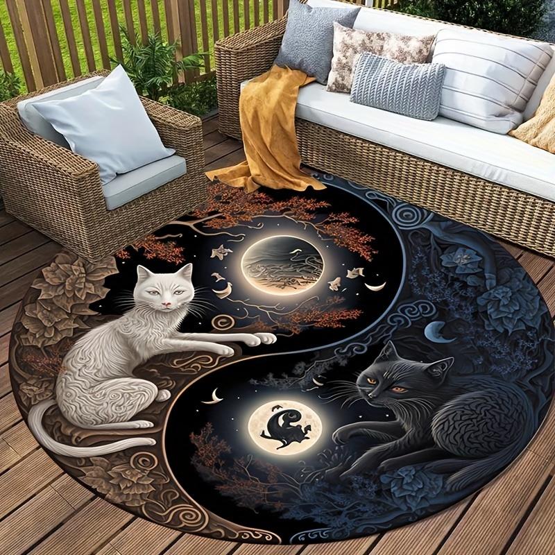 1pc Cats Yin Yang Pattern Round Area Rug Non Slip Applicable To Bedroom Living Room Coffee Table Floor Mat Office Area Floor Mat Carpet 80cm by 80cm
1pc Cats Yin Yang Pattern Round Area Rug Non Slip Applicable To Bedroom Living Room Coffee Table Floor Mat Office Area Floor Mat Carpet 80cm by 80cm