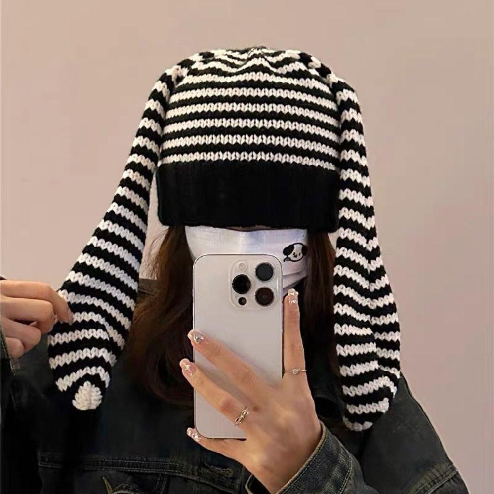 Y2K Women Beanie Hat Harajuku Stripe Skull Cap Cute Rabbit Ears Hat Outdoor чёрный/оранжевый
Y2K Women Beanie Hat Harajuku Stripe Skull Cap Cute Rabbit Ears Hat Outdoor чёрный/оранжевый