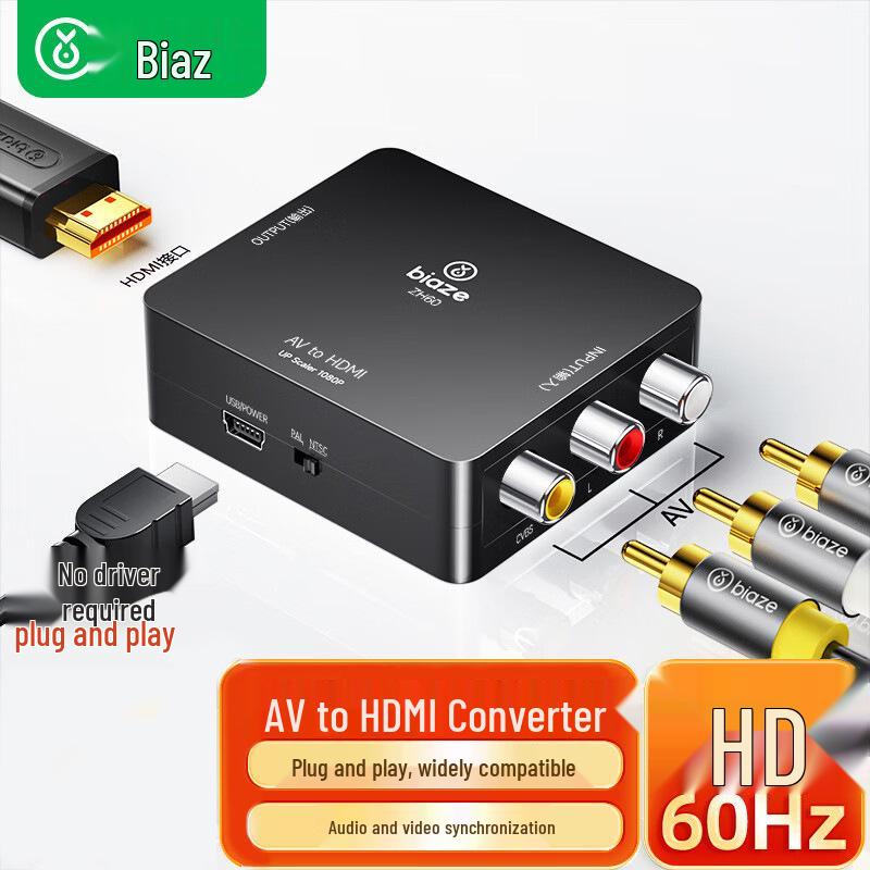 Biazi 3RCA to HDMI USB-Powered Converter Adapter
Biazi 3RCA to HDMI USB-Powered Converter Adapter