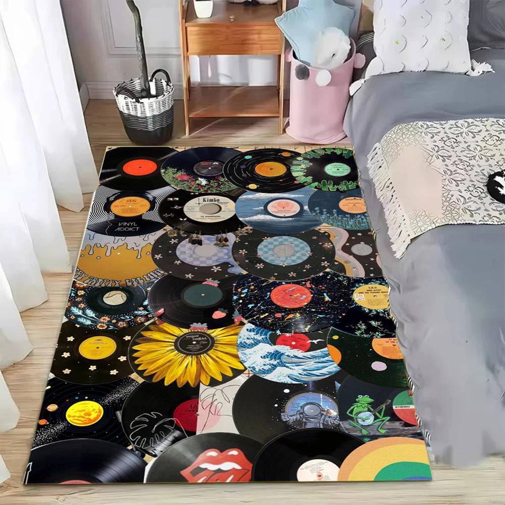 Retro Music Themed Vinyl Record Rug Art Collage Print Non Slip Washable Stain-resistant Carpet for Music Bar Art Studio Bedroom 40x60CM
Retro Music Themed Vinyl Record Rug Art Collage Print Non Slip Washable Stain-resistant Carpet for Music Bar Art Studio Bedroom 40x60CM